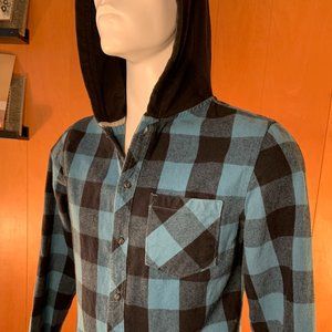 Tony Hawk Flannel Button Down Plaid Hoodie